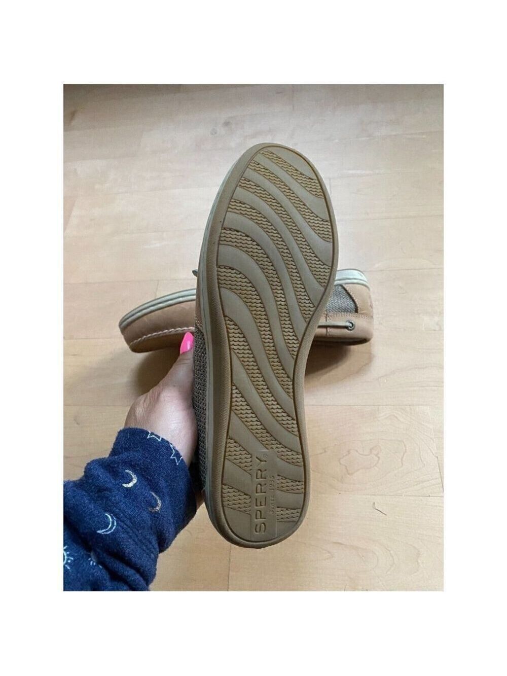 SPERRY BNWT Women boat shoe "songfish" canvas linen oat - Picture 4 of 9